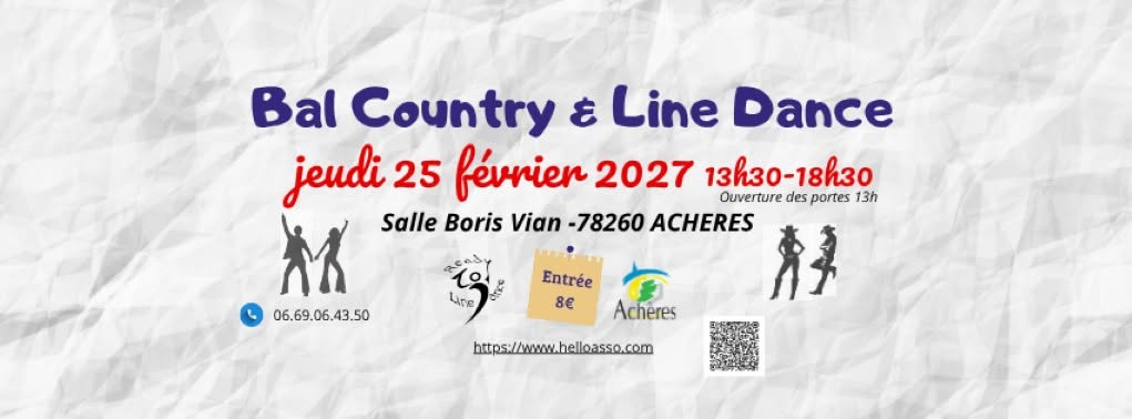 BAL danse en Lignes COUNTRY/LINE -25 fév 2027- 78260 ACHERES
