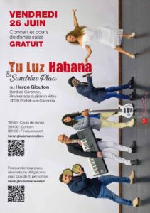 Cours de danse et concert de Tu Luz Habana gratuits au Heron Glouton