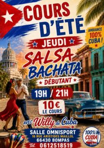 Cours d&rsquo;été Salsa débutant / Bachata débutant