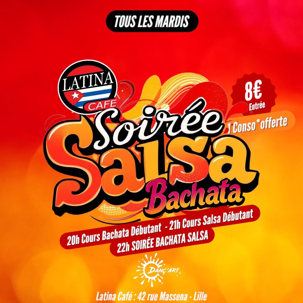 Cours et Soirée Salsa / Bachata à Lille au Latina Café | Le mardi