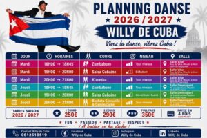 Cours Salsa Bachata Kizomba Rentrée, Zumbaboxe2026 / 2027