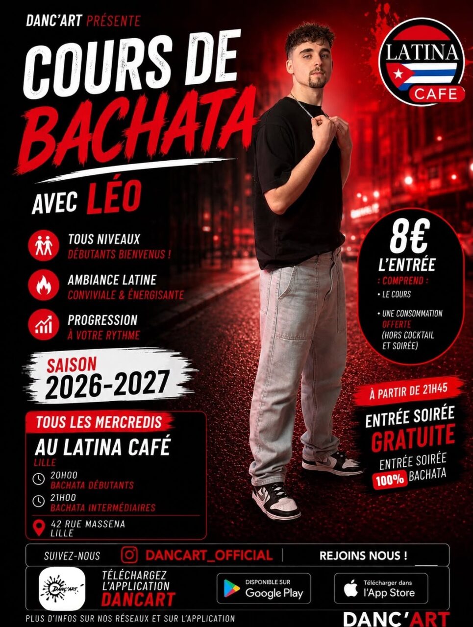 Cours & Soirée 100% Bachata à Lille | Latina Café • DANC’ART