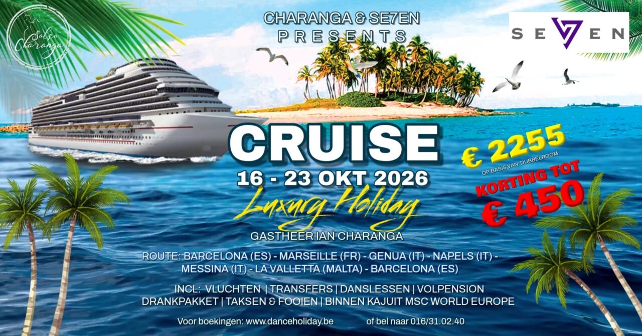 Cruise Luxury Holiday by Charanga – 16 tot 23 oktober 2026 — Woerden