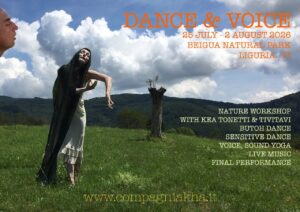 Danza e Voce in Natura, seminario di Danza Butoh, Danza Sensibile®, Voce, Yoga del Suono
