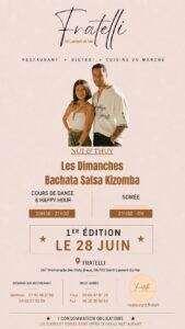 Dimanche au Fratelli (ex-Kabaré) 🏝️ 💃 ~ Cours de Bachata + soirée BKS (GRATUIT)