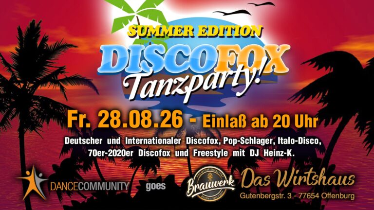 DISCOFOX TANZPARTY @ BRAUWERK OFFENBURG