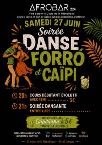 « Forrò et Caïpi » à l&rsquo;Afrobar