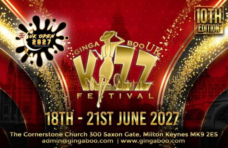 Ginga Boo UK Kizomba Festival & International UK Open Competition 18/21st June 2027
