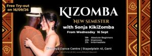 Kizomba in Shoonya (Gent) with Sonja KikiZomba – Sept 2026 to Jan 2027