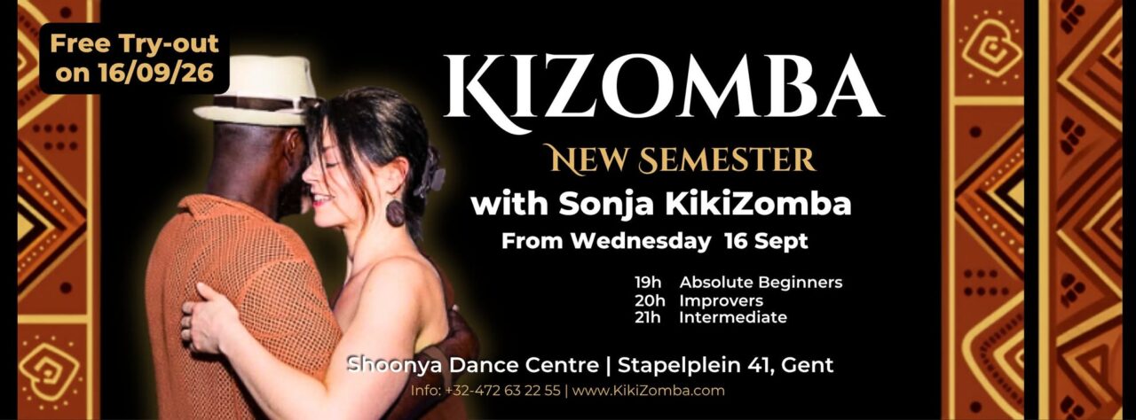 Kizomba in Shoonya (Gent) with Sonja KikiZomba – Sept 2026 to Jan 2027