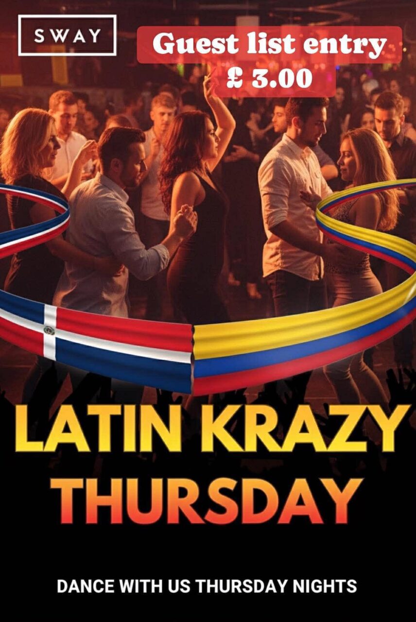 LATIN KRAZY THURSDAYS @ SWAY BAR WITH SALSA AND BACHATA CLASSES PLUS SOCIAL !