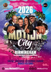 LatinMotion & MamboCity present 💗 MotionCITY 2026 💙 The Eastside Rooms 📍 Birmingham 📅 7-10th Aug