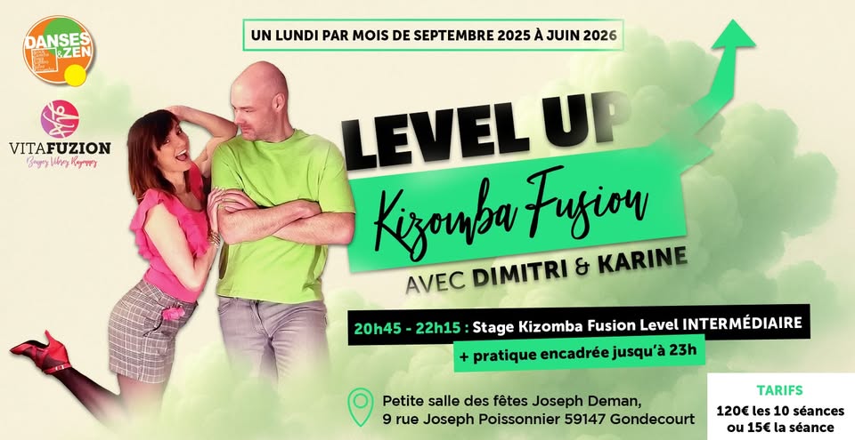 LEVEL UP – Stages mensuels de Kizomba Fusion INTERMÉDIAIRE