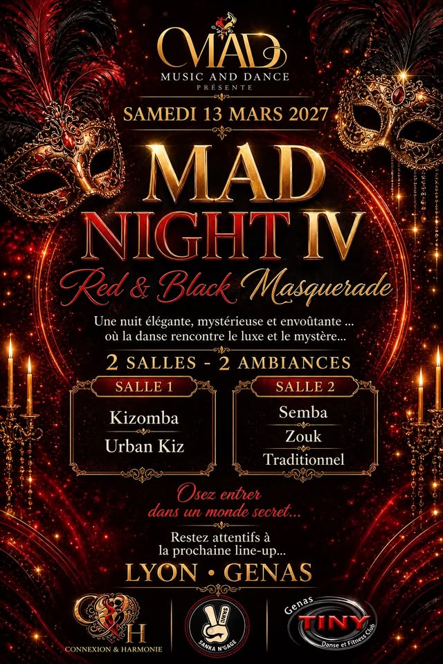 ⚜️MAD NIGHT IV KIZOMBA – Red & Black Masquerade⚜️