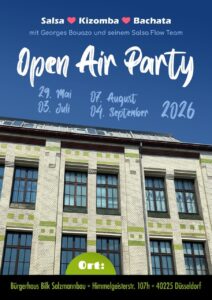 Open Air Salsa – Kizomba & Bachata Party im Bürgerhaus Salzmannbau Bilk mit Workshop