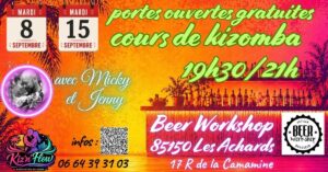 Portes ouvertes cours de kizomba à BeerWorkShop, La Mothe Achard