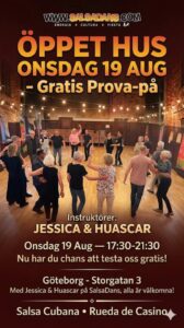 SalsaDans ÖPPET HUS -gratis prova på❗️-Salsa Cubana – Rueda de Casino – Olika nivåer!