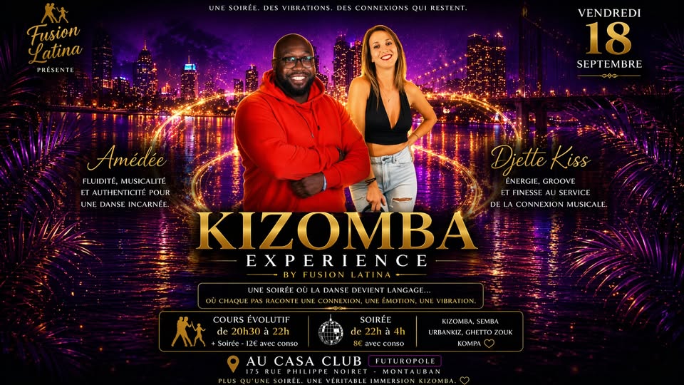 Soirée 100% Kizomba Experience By Fusion Latina au Casa Club