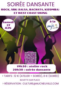 Soirée dansante Rock, SBK (salsa, bachata, kizomba) et West Coast Swing
