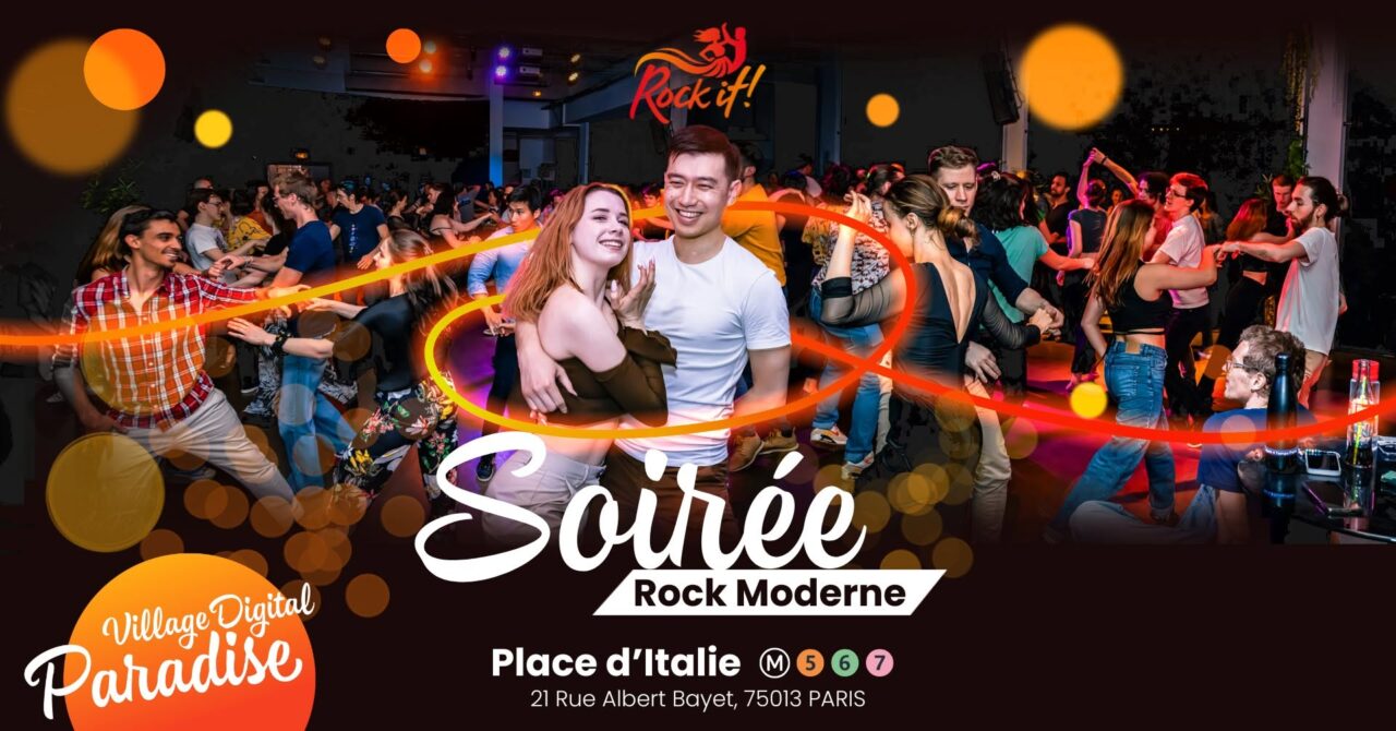 Soirée Danse Rock 4 Temps Moderne & Cours à Place d’Italie — Paris