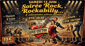 Soirée Rock, Rockabilly, Boogie, Blues et intermèdes autres danses avec Dj Bouss (ouverte à tous) !