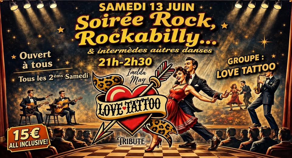 Soirée Rock, Rockabilly, Boogie, Blues et intermèdes autres danses avec Dj Bouss (ouverte à tous) !
