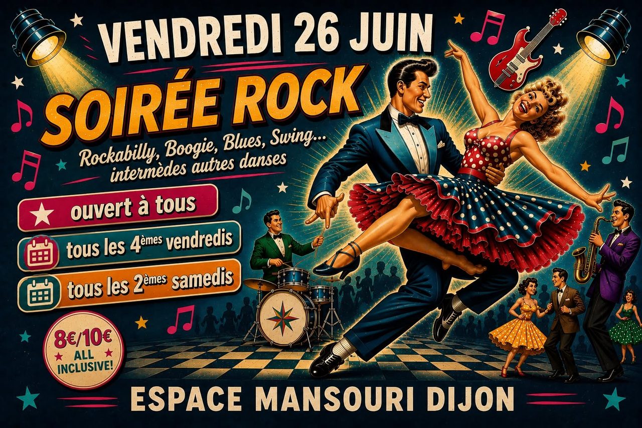 Soirée Rock, Rockabilly, Boogie, Blues et intermèdes autres danses avec Dj Bouss (ouverte à tous) !