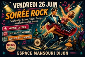Soirée Rock, Rockabilly, Boogie, Blues et intermèdes autres danses avec Dj Bouss (ouverte à tous) !