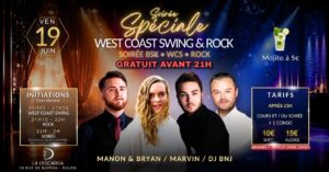 Soirée Spéciale cours de West Coast Swing & Rock – (Soirée Bachata, Salsa, Kizomba, WCS & Rock)