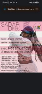 stage de danse et perçus Sabar Dans les Côtes d&rsquo;Armor