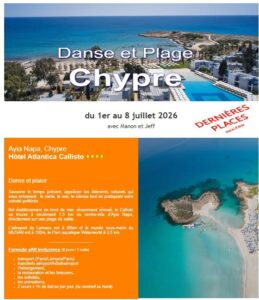 Stage de danse et vacances , destination Chypre