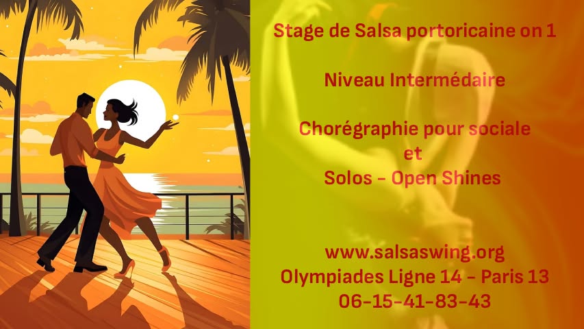 Stage de Salsa Portoricaine on1 – Niveau Intermédiaire