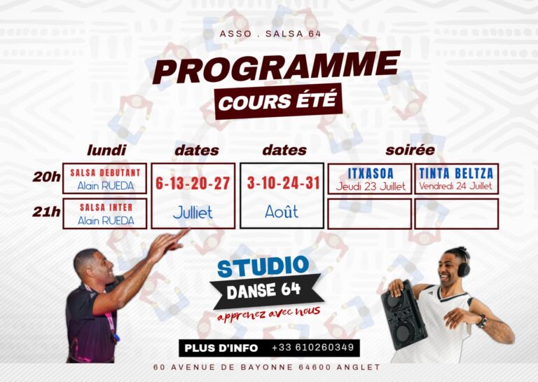 STAGE D’ÉTÉ SALSA 2026 à STUDIO DANSE 64 ☀️