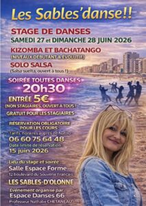 STAGE:BACHATANGO, KIZ’ et SOIRÉE DANSANTE !( toutes danses :SBK,cha cha,tango, valses, rock…)