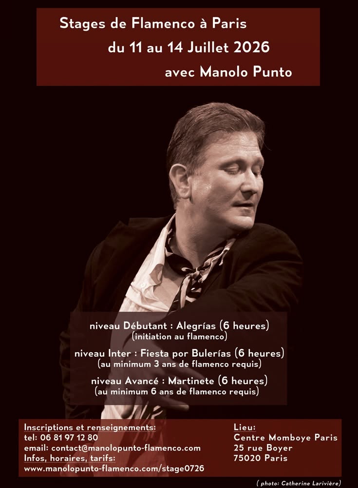 stages de flamenco / Paris / du 11 au 14 juillet 2026