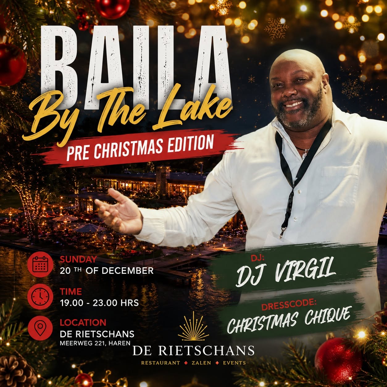 Sun. 20/12/26: BAILA By The Lake Pre Christmas Edition