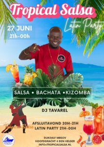 Tropical Salsa party afsluitavond zaterdag 27 juni