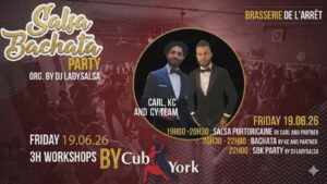 Une 1ère collaboration: SB avec 2,5h de cours cubaine avec Yomiuri et Giuliana/DJ Ladysalsa