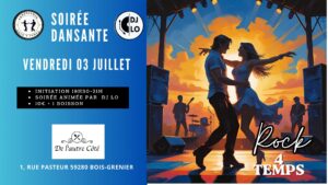 Vendredi 3 Juillet – Soirée Rock & Danse à la Terrasse de L&rsquo;AUTRE CÔTÉ 🎶