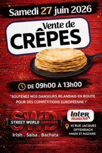 Vente de crêpes au profit de notre association