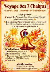 Voyage des 7 chakras avec l&rsquo;Energie du feu