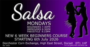6th July 2026 – Salsa Absolute Beginners 6 week course and weekly Improver classes