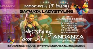 Bachata Ladystyling open level (door Julia) – zomercursus – pakket: 5 lessen van 1,5 uur
