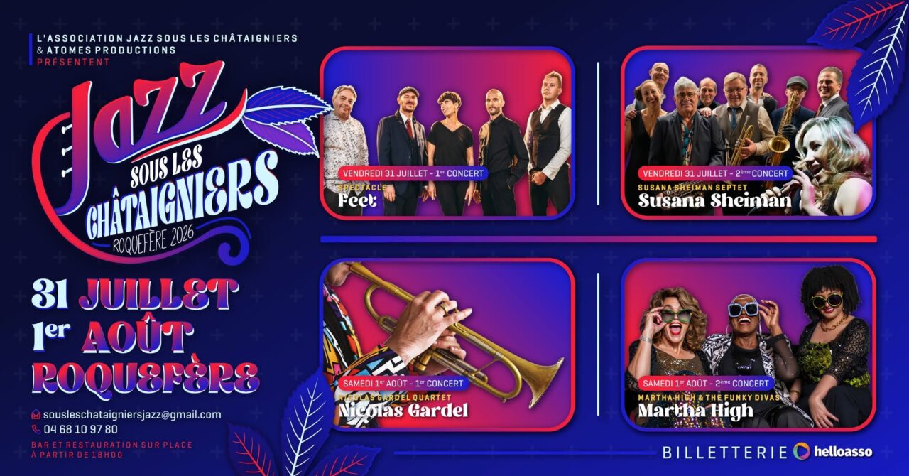 🎷 FESTIVAL JAZZ SOUS LES CHÂTAIGNIERS 2026 • 24e ÉDITION 🌰