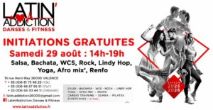 Initiations gratuites Salsa – Bachata – Rock – Lindy Hop – WCS – Yoga – Afro mix – Renfo