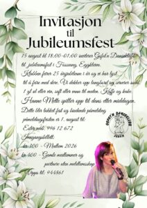 Jubileumsfest 15.08.26