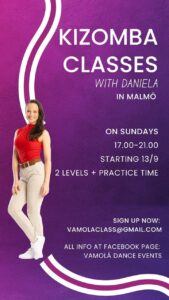 Kizomba classes w/Daniela in Malmö fall 26
