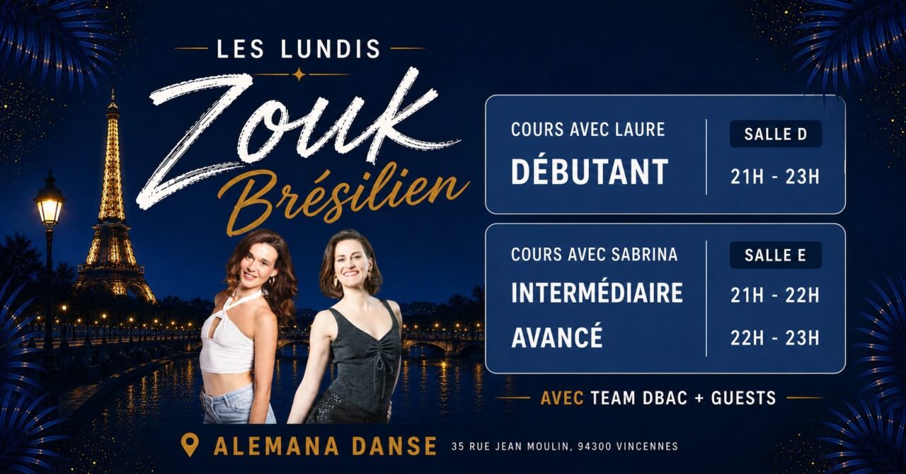 Les lundis Zouk Brésilien avec DBAC