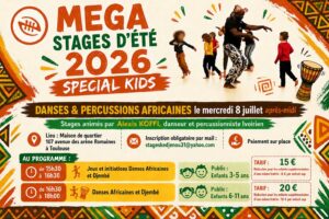 MEGA STAGES D&rsquo;ÉTÉ 2026 SPECIAL KIDS – DANSES ET PERCUS AFRICAINES A TOULOUSE