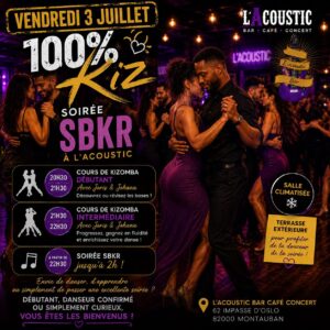 SOIREE 100% KIZ (Cours Kizomba + Soirée SBKR)